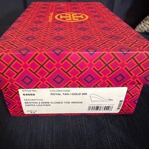 Tory Burch Royal Tan and Gold Wedges